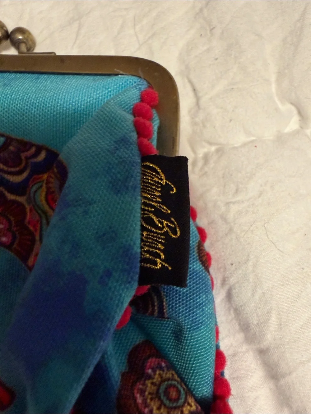 Laurel Burch Blue Patterned Elephant Coin Purse